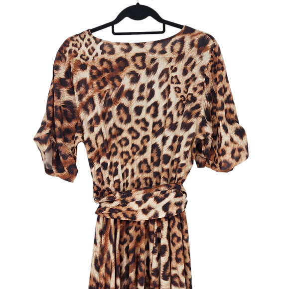 Erika Pena Farrah Sahara Animal Print Wrap Tie Waist Maxi Dress Size XS/S - Picture 8 of 8